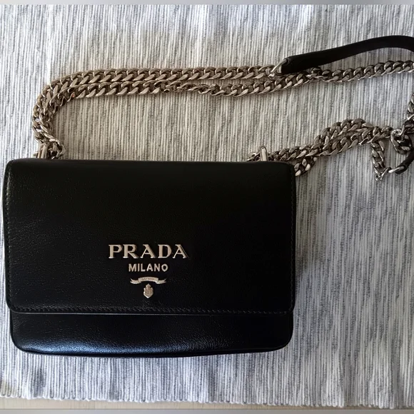 Prada | Bags | Prada Small Purse Crossbody Black Silver Prada | Bags | Prada Small Purse Crossbody Black Silver